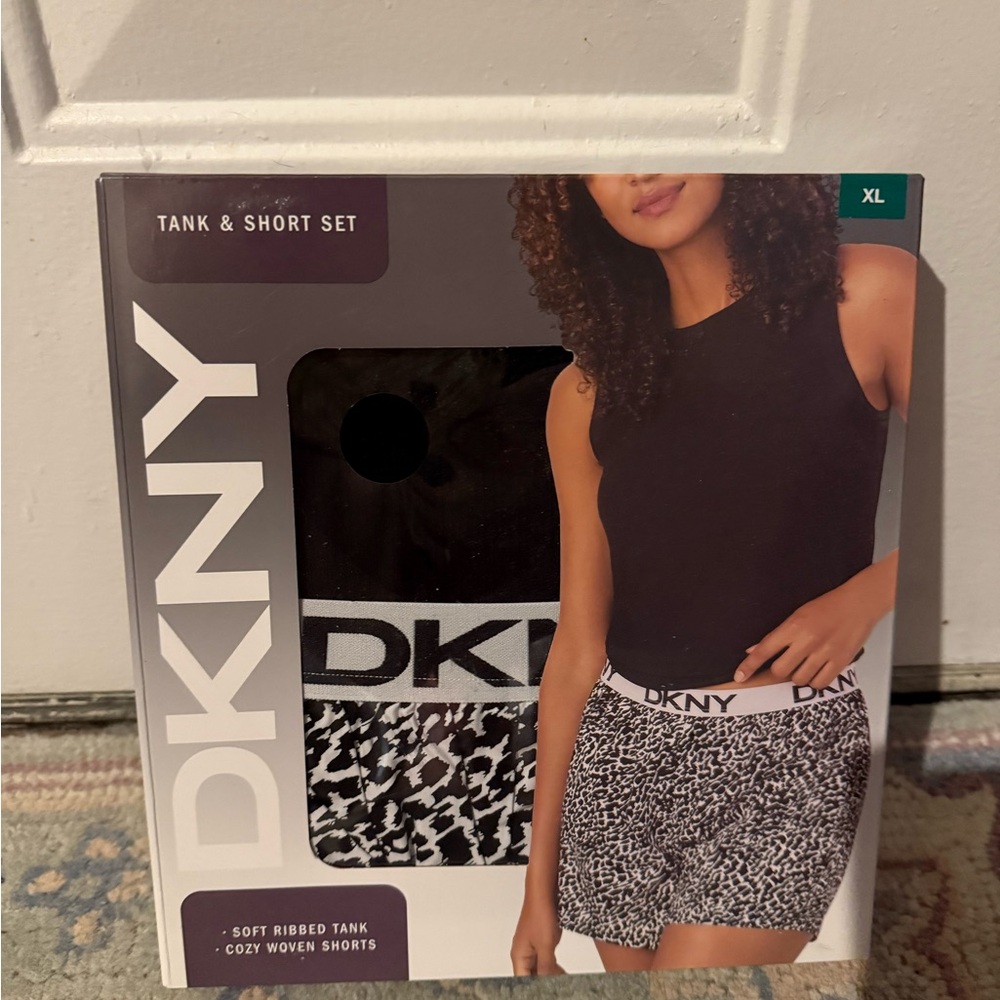 DKNY Monochrome Tank and Shorts Ensemble